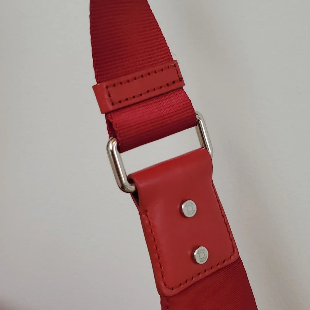 Tumi Pucket E/W Flap Crossbody Messenger Bag in Red with Silver Hardware